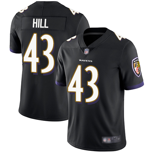 Baltimore Ravens Limited Black Men Justice Hill Alternate Jersey NFL Football #43 Vapor Untouchable->women nfl jersey->Women Jersey